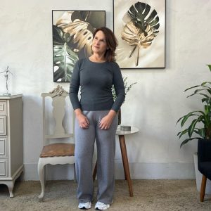 Calça Elisabeth Canelada - Cinza